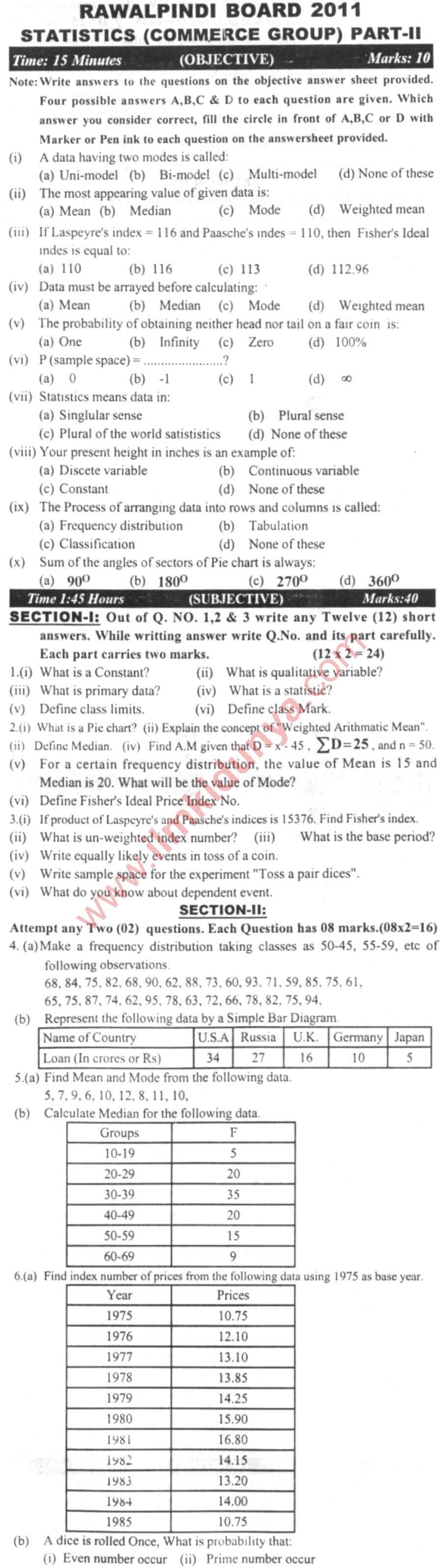 Past papers intermediate part 2 rawalpindi board