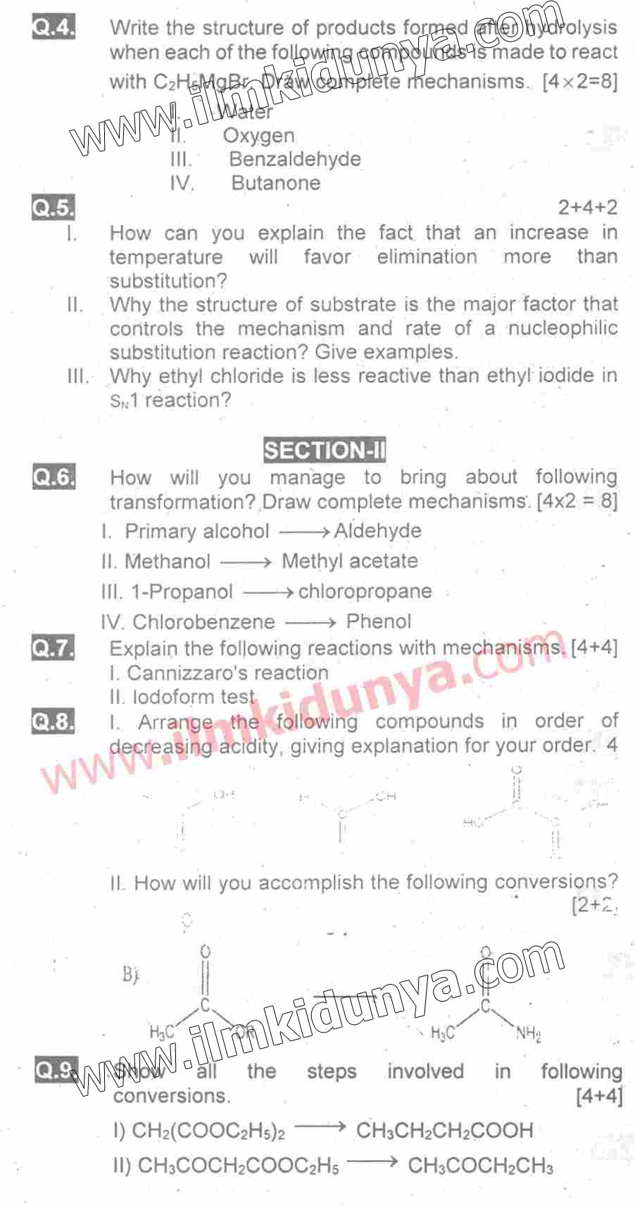 University chemistry papers