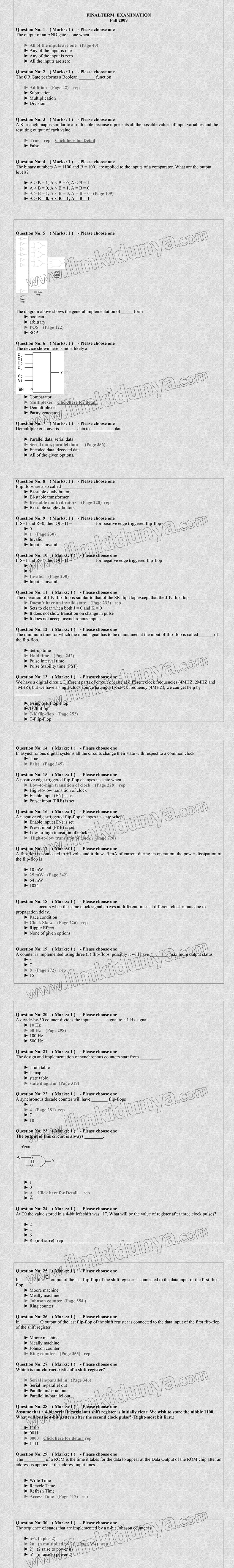 CS302 2009 Final Term MCQs